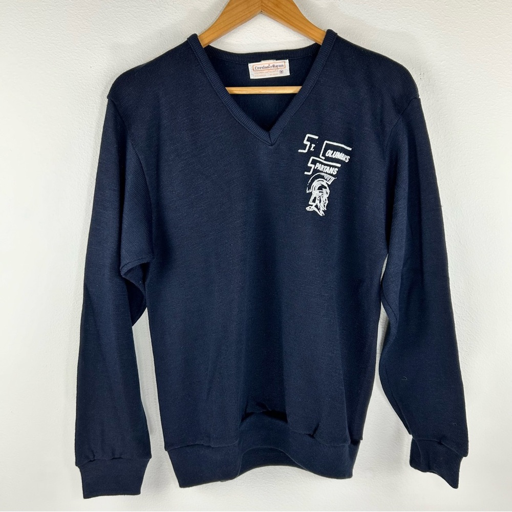 Vintage Creslan and Rayon Women’s V-neck Sweater. Size M.